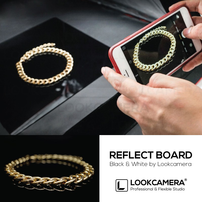แผ่นบอร์ดสร้างเงาสะท้อน Board Reflectors ถ่ายรูปสินค้า ถ่ายภาพ ชุดสีขาว-ดำ 30x30 cm