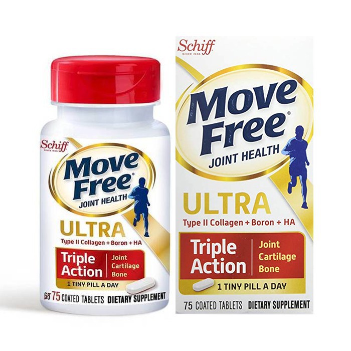 Schiff Move Free Ultra Triple Action Joint Supplement, 75 Tablets เสริมสุขภาพข้อกระดูกอ่อนและกระดูก