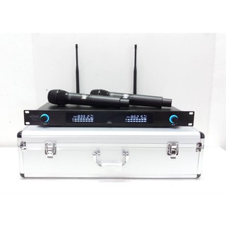 ไมค์โครโฟน ไมค์ลอยคู่ ไมโครโฟน ไร้สาย Wireless Microphone A-ONE รุ่นใหม่ A-222 ฟรีกระเป๋าไมค์อลูมิเนียม