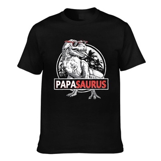 เสื้อยืดแขนสั้น พิมพ์ลาย Papasaurus T-Rex Dino Fun สําหรับผู้ชาย