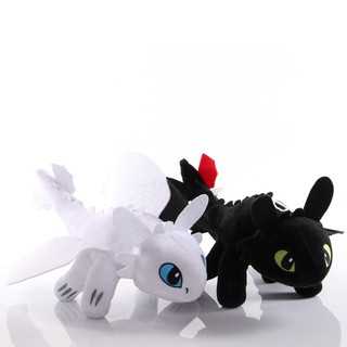 ตุ๊กตามังกร How To Train Your Dragon ขนาด 20-50 ซม. สีดํา และสีขาว ของเล่นสําหรับเด็ก