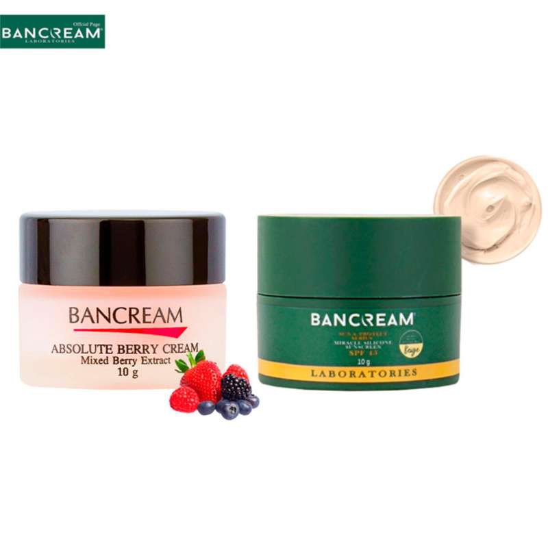 Ban Cream A.B.C. Absolute Berry Cream 10 กรัม + Miracle Silicone Sunscreen SPF 45 ครีมกันแดดมิราเคิล