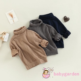 Babygarden- เสื้อคอเต่า แขนยาว ผ้าถัก ทรงหลวม สีพื้น สําหรับเด็กผู้ชาย อายุ 1-6 ปี