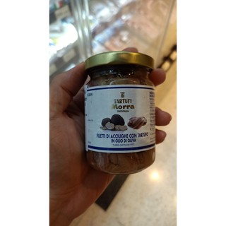 ecook อิตาลี ปลาแอนดชวี่ ผสม เห็ด ทรัฟเฟิล ใน น้ำมันมะกอก morra tartufalba anchovy with truffle in olive oil 156g