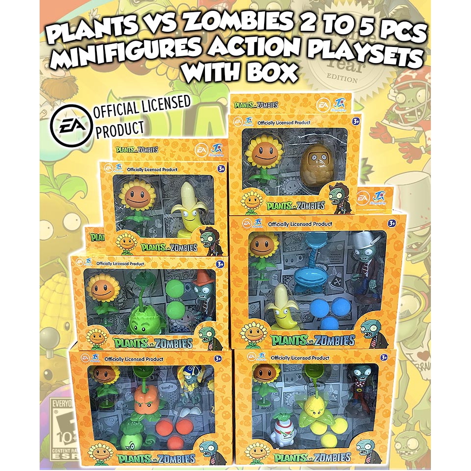 Plants VS Zombies 2 ถึง 5 ชิ้น Minifigures Action Playsets พร้อมกล่องของเล่นสําหรับชายหญิงเด็ก
