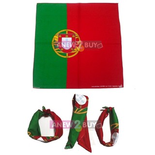 ผ้าพันคอ ผ้าโพกหัว ลายธงชาติโปรตุเกส (Bandana Portugal Flag Scarf Headwrap)