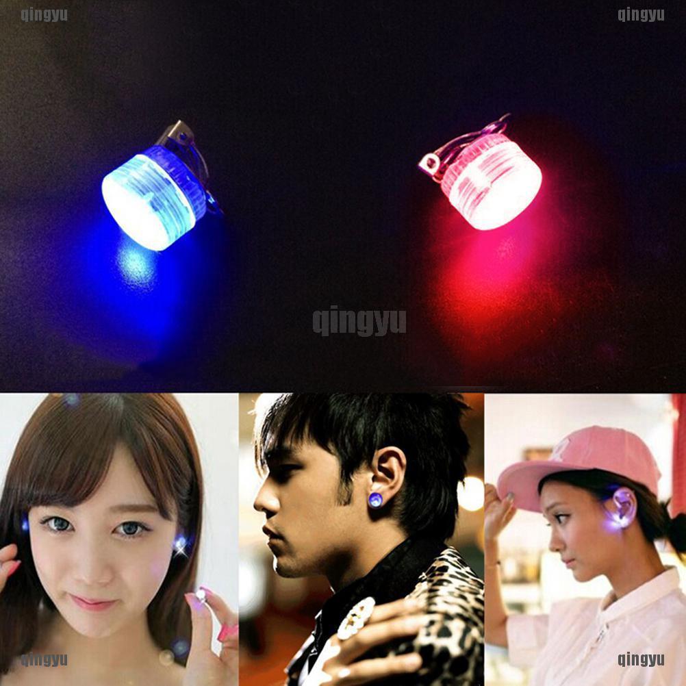 Qyth ต่างหู LED สีฟ้า สีแดง สําหรับเต้นรํา