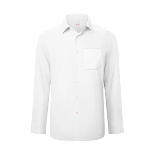 GQWhite™ เสื้อเชิ้ตผ้าสะท้อนน้ำแขนยาว สีขาว รุ่นมีกระเป๋า