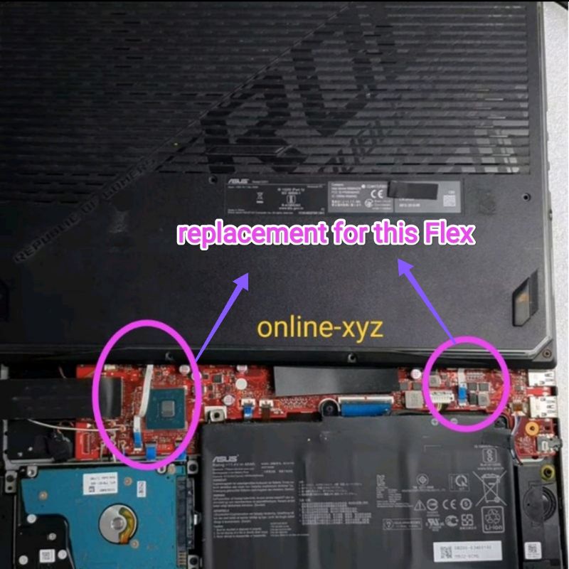 สายเคเบิลแบบยืดหยุ่นบอร์ด Led ASUS ROG Strix G531 G531GT G531GU G531GV G531GD G531GW