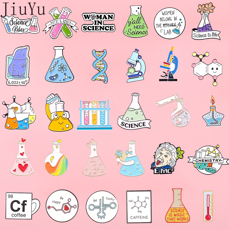 ตลกวิทยาศาสตร์คณิตศาสตร์เคลือบ Pin เคมีโลหะเข็มกลัดป้ายขวดเคมีLapel Pinเข็มกลัดBadgeเครื่องประดับสร้างสรรค์ของขวัญสําหรับครูนักเรียน