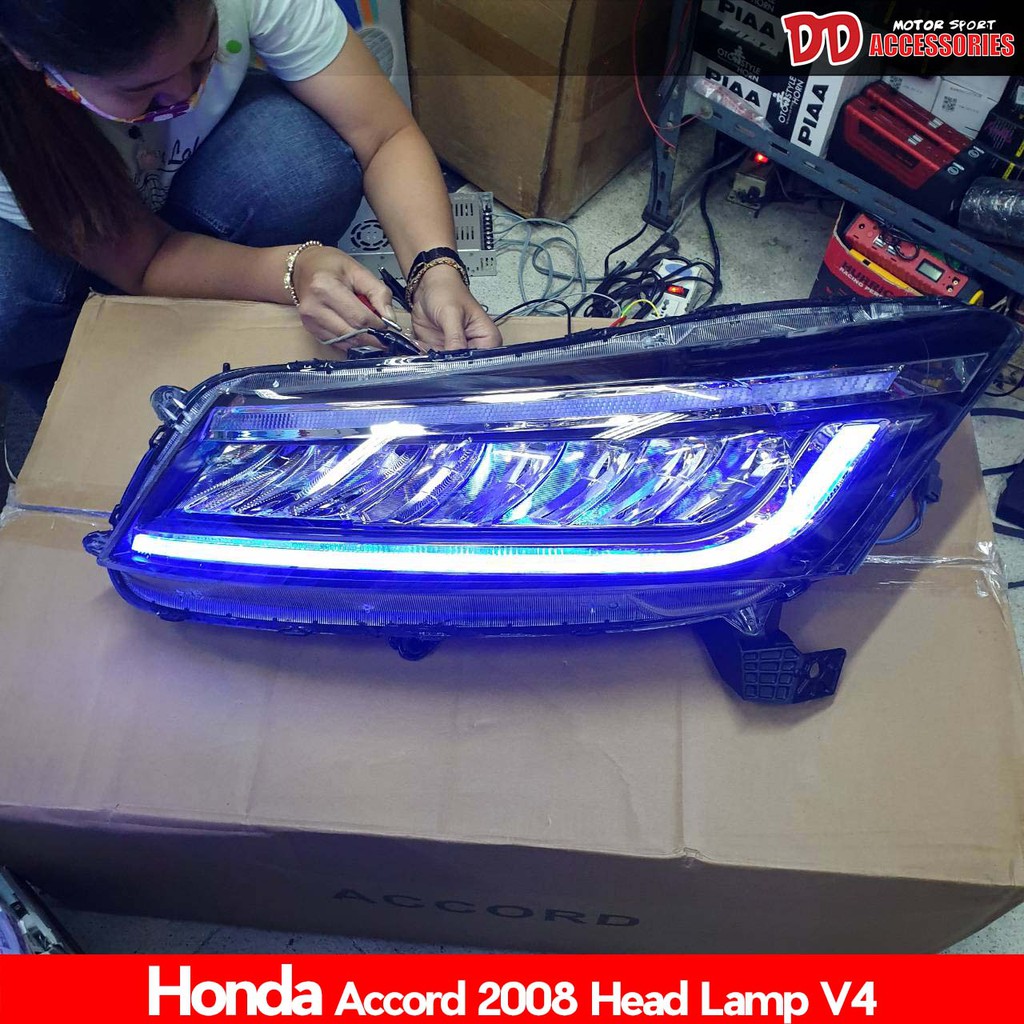 ไฟหน้า ไฟหน้าแต่ง Accord 2008 2009 2010 2011 2012 G8 ลาย LED V4 ไฟเลี้ยงวิ่ง สวยมาก ถูกมาก - รูปที่ 2