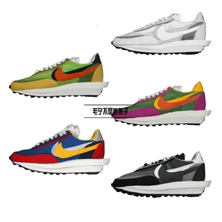 NIKE SACAI black white mens sports shoes ใหม่สามสีขาวดำรองเท้าวิ่งสีเทา bv0073-100