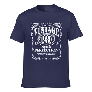 เสื้อยืด ผ้าฝ้าย พิมพ์ลาย 1980 Aged To Perfection สไตล์วินเทจ สําหรับผู้ชาย