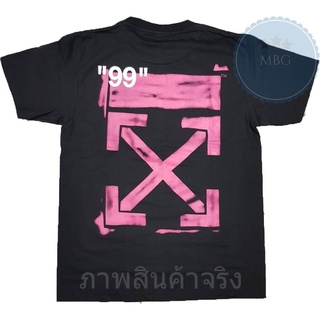 เสื้อยืด OW คอกลม แขนสั้น Off-White Fashion Arrowสีขาวนวลเสื้อยืดคอกลม Arrow Red สีชมพู