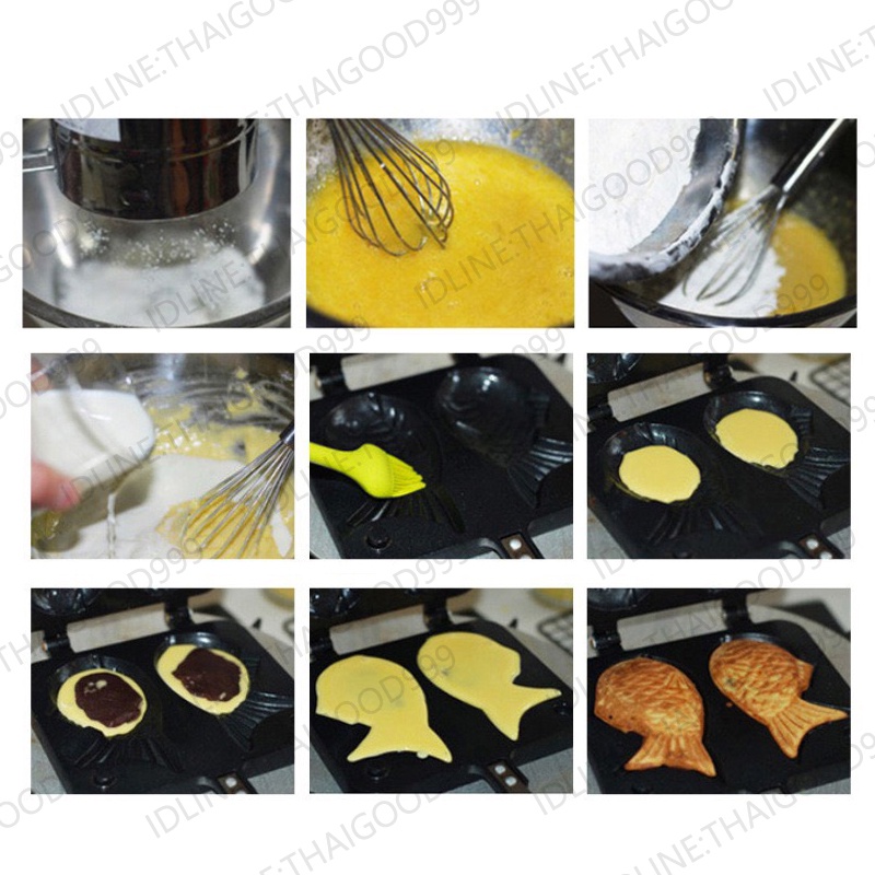 กระทะพิมพ์ลาย กระทะไทยากิ ไทยากิใหญ่4ตัว รูปไทยากิ พิมพ์ลายไทยากิ พิมพ์ขนมไทยากิ  พิมพ์ขนมปลา - รูปที่ 5