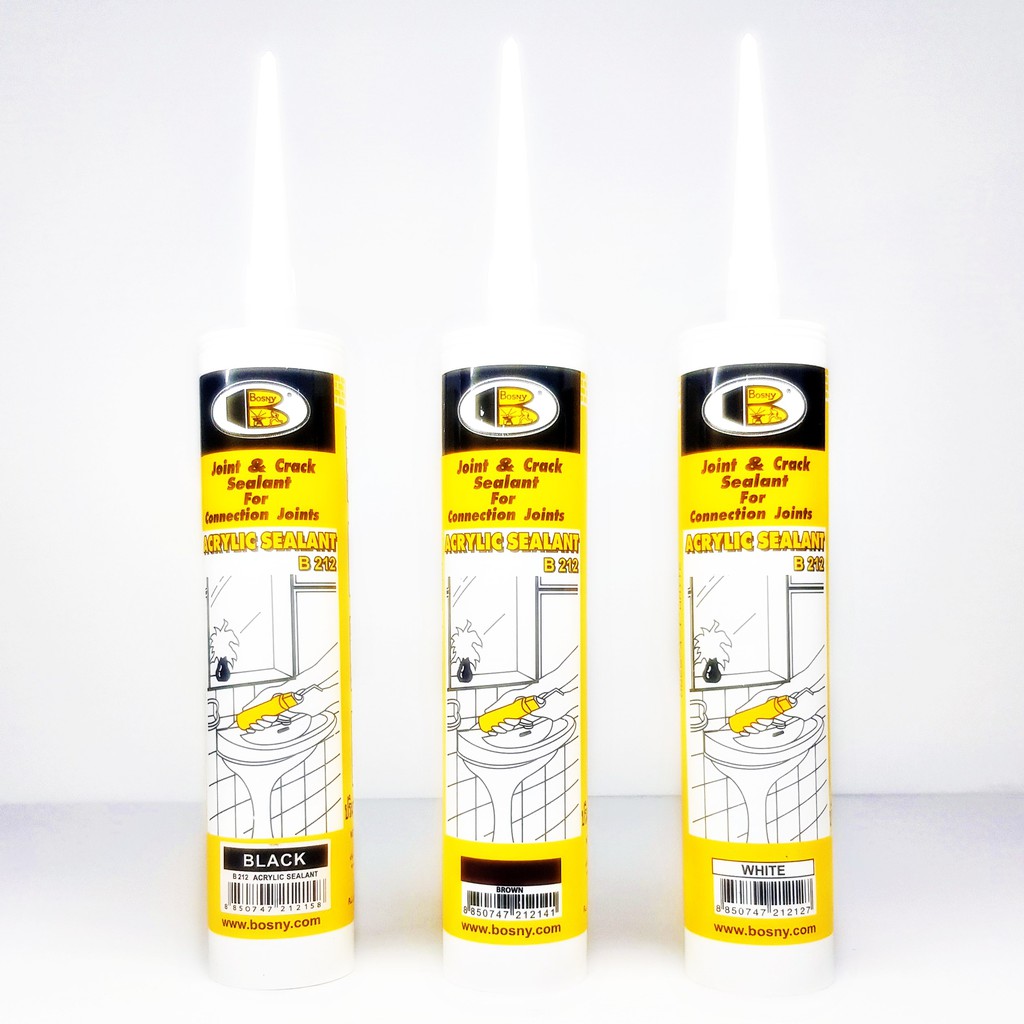 แดป บอสนี่ อะครีลิคซีลแลนท์ ซิลิโคน BOSNY B212 สี น้ำตาล ขาว ดำ เทา กาวแด๊ป Acrylic sealant  BOSNY B-212 อุดรอยแตก