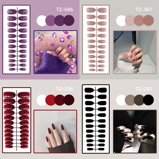 No1.เล็บแฟชั่น เล็บมือ เล็บปลอม ชนิดบาง  24 ชิ้น พร้อมส่งร้านไทย