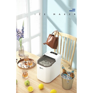 เครื่องทำน้ำแข็งอัตโนมัตMINIAutomatic Ice Maker 15นาทีเครื่องทำน้ำแข็งอัตโนมัติ 2in1น้ำแข็งปรับได้2ขนาด ฟรีที่ตักน้ำแข็ง