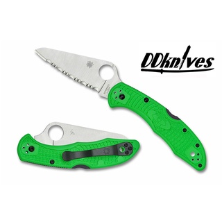 มีดพับ Spyderco Salt 2 Folding Knife LC200N Serrated Blade, Green FRN Handles (C88FSGR2)