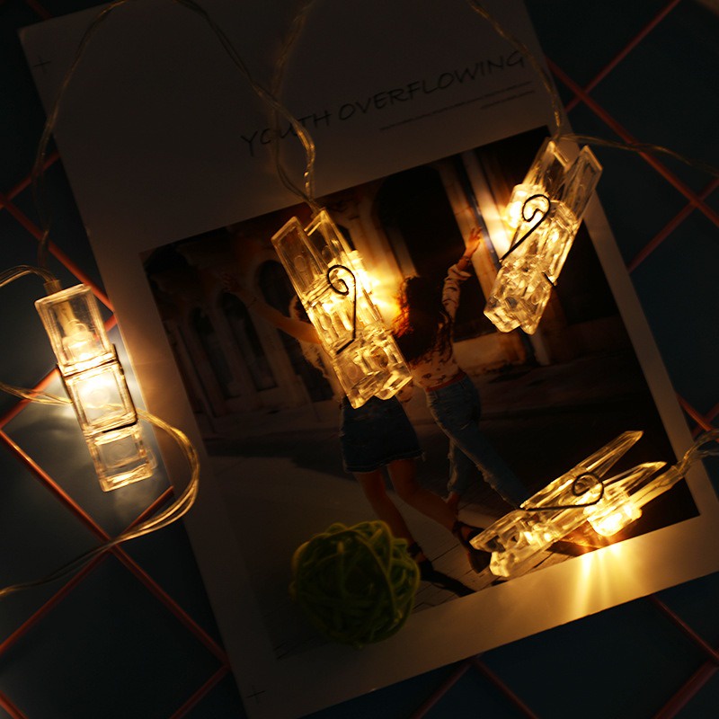 🔥ส่งด่วน🔥 ชุดไฟตกแต่ง สำหรับหนีบรูป 10 ใบ ไฟหนีบรูป คลิ๊ปไฟ รูปโพลารอยด์ ไฟประดับ ไฟตกแต่ง เซอร์ไพรส์ โรแมนติก - รูปที่ 6