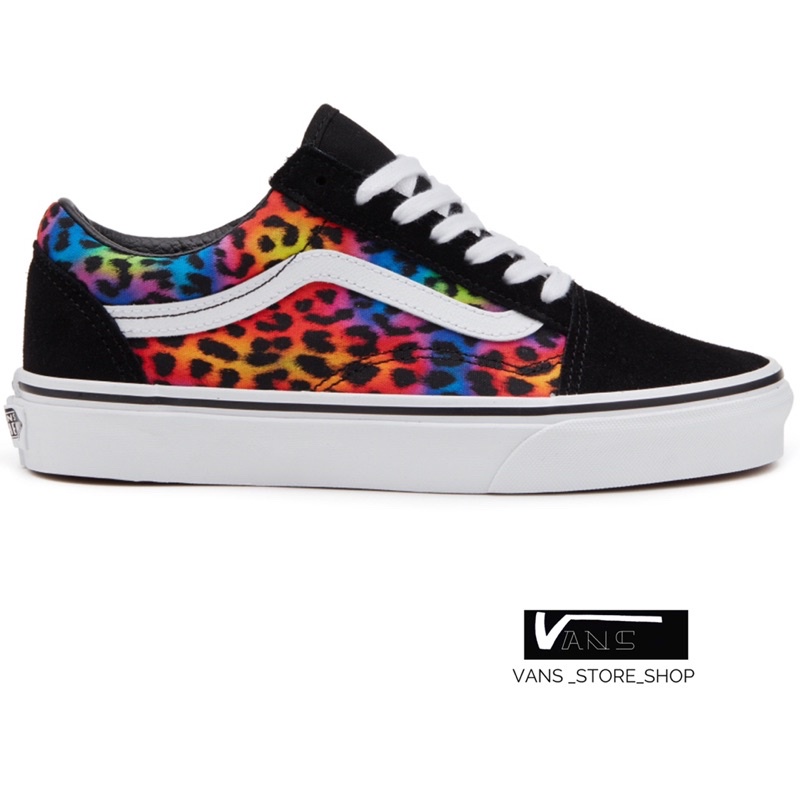 rainbow spot leopard vans