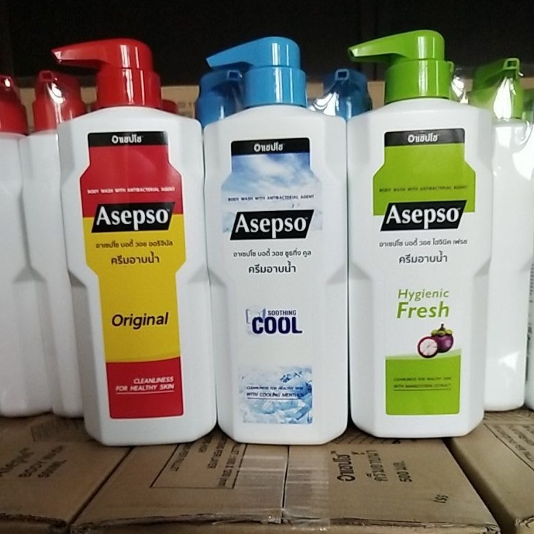 Asepso 500 ml ครีมอาบน้ำ อาเซปโซ สูตร Original ดั้งเดืม / สูตร Hygienicfresh มังคุด /  สูตร Sooting 