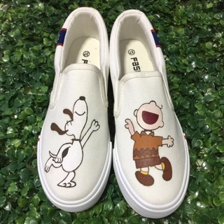 No.0104 รองเท้าเพ้นท์Diy by mashop shoes Cartoon