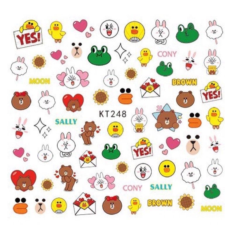 KT สติ๊กเกอร์ติดเล็บการ์ตูนน่ารัก พร้อมส่ง