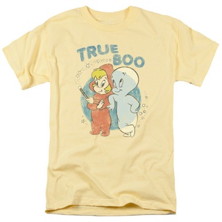 Casper The Friendly Ghost True Boo Licensed Adult T Shirt Present Beige Short Sleeve Sport Oversize Classic MenS Tee Fa