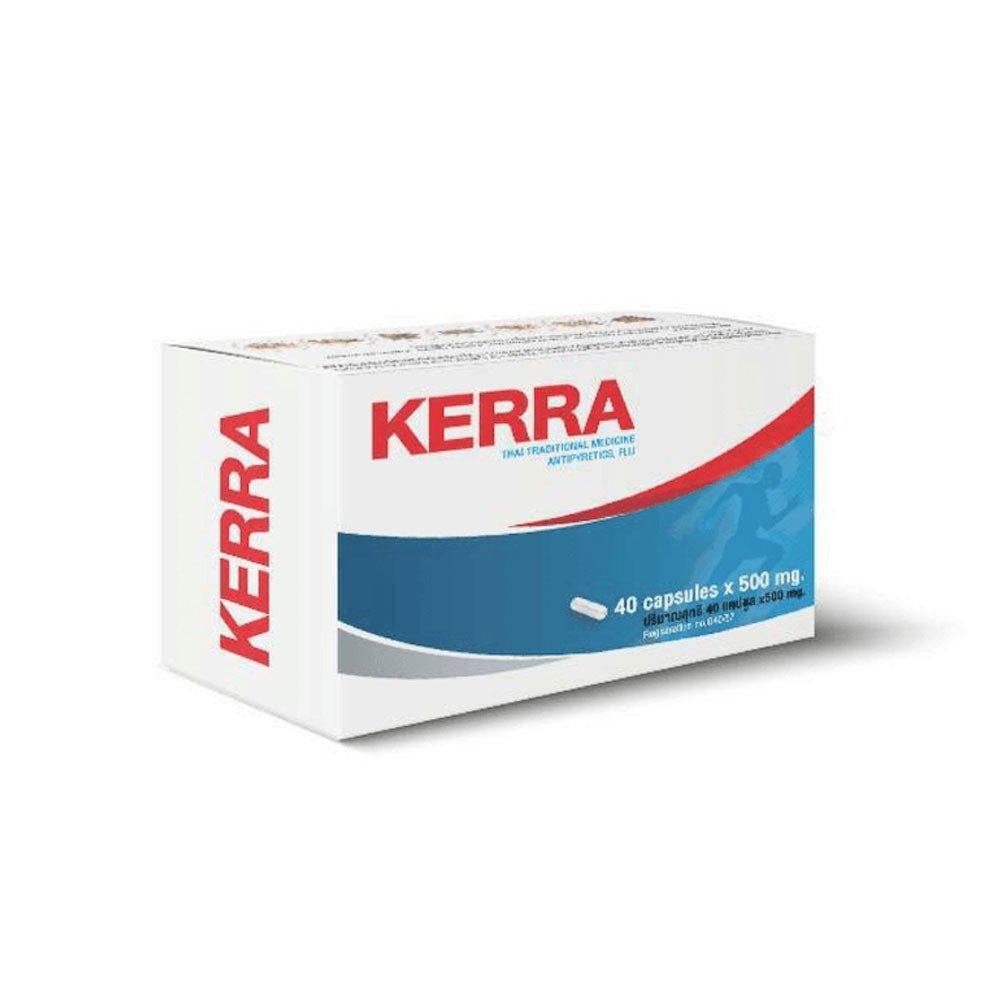 Kerra สมุนไพรแผนโบราณชนิดแคปซูล เคอร่า 500 มก. 40's Antipyretics (เลือกขนาด)
