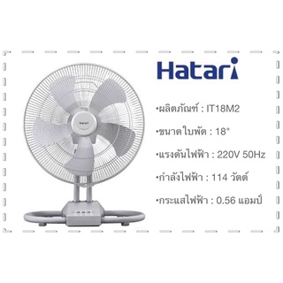 พัดลมอุตสาหกรรม ยี่ห้อ HATARI รุ่น IT18M2 ขนาดใบพัด 18 นิ้ว กำลังไฟฟ้า 114 วัตต์ สีเทา