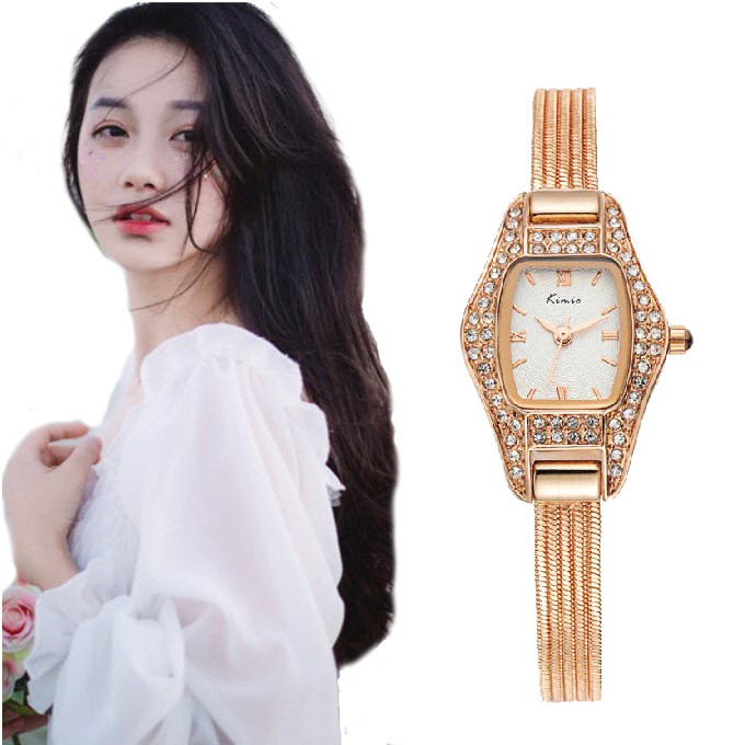 Kimio นาฬิกาข้อมือผู้หญิง Luxury Design หน้าปัดประดับเพชร สายสแตนเลส รุ่น KW539
