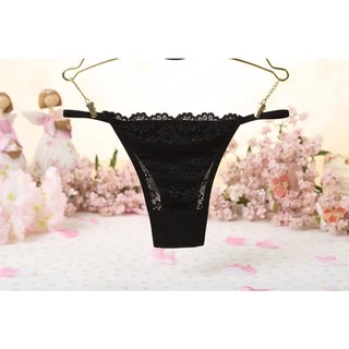 พร้อมส่ง💥LadyCloset Shop💥(N653) กางเกงในเอวสายเดี่ยว แต่งด้านหน้าลูกไม้ สวยเซ็กซี่