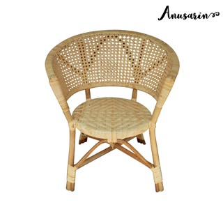 Anusarin by New Morning เก้าอี้หวายแท้ทรงกลมสีธรรมชาติเคลือบแล็กเกอร์ใส Chillax Chair Genuine Rattan Chair-Clear Lacquer