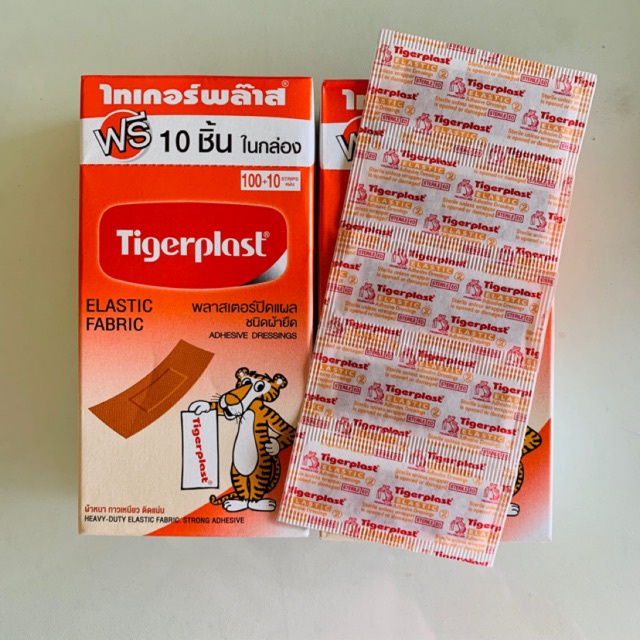 Tigerplast (ไทเกอร์พลาส) พลาสเตอร์ปิดแผล พลาสเตอร์ใส สีเนื้อ 100 ชิ้น/กล่อง 1 กล่อง