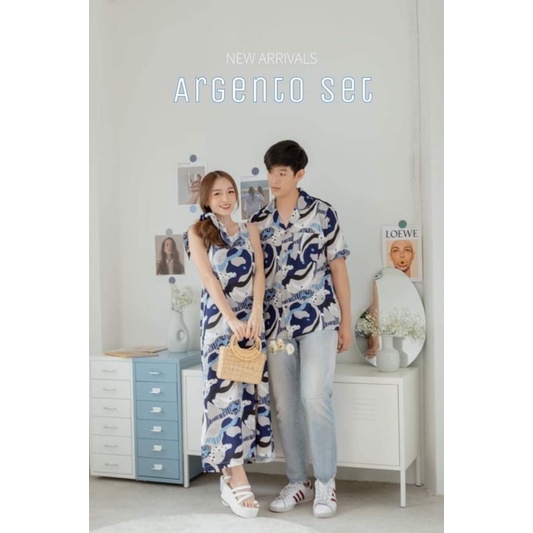 *ใช้โค้ด20%ได้* พร้อมส่ง!! Minimal Argento set เชิ้ตแขนสั้น shirtและDress