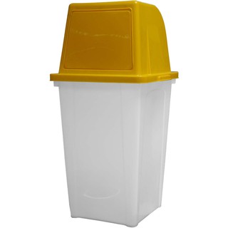 ถังขยะพลาสติกใสฝาเหลือง 40 ลิตร ไดโน่ B1C40LT Clear plastic lid, yellow lid, 40 liters, DINO B1C40LT