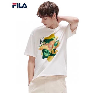 เสื้อยืดผ้าฝ้ายพิมพ์ลายขายดี 【HOT】✨ พร้อมส่ง ✨🌈 เสื้อยืด FILA 🌈  เสื้อยืดพิมพ์ลาย เสื้อยืดคอกลมแขนสั้น เสื้อยืดลำลอง