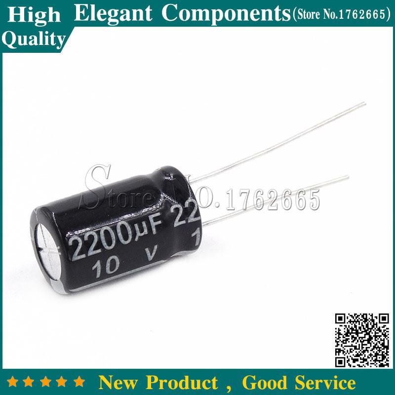 10PCS 10V 2200UF Aluminum electrolytic capacitor 2200 uf 10v size 10*17mm 10 V /