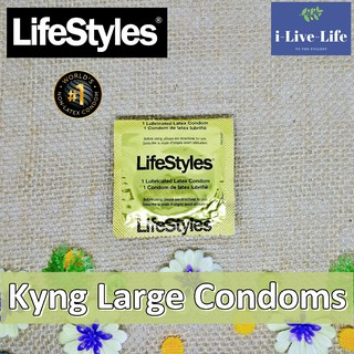 ถุงยางอนามัย รุ่นบางเฉียบ ขนาดใหญ่ Lifestyles® Kyng Large Condoms 5, 10 or 20 Pieces #USA Condom คอนดอม