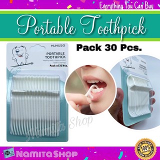 Portable Thoothpick 2 in 1 ไหมขัดฟัน ไม้จิ้มฟัน ทำความสะอาดฟัน แพ็ค 30 ชิ้น