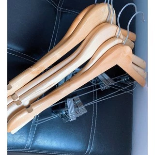 Gina ไม้แขวนเสื้อไม้ทึบพร้อมคลิปเหล็ก 45cm（12 ชิ้น / 6 ชิ้น）Y-08