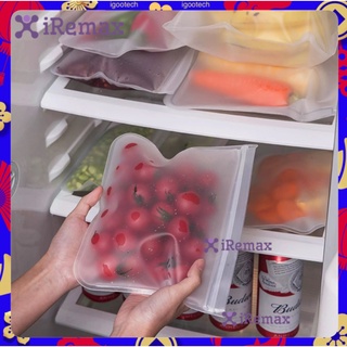 iRemax ถุงเก็บผลไม้ผักถุงปิดผนึกอาหารในตู้เย็นเก็บถุงซิปล็อก EVA Reusable Preservation Bag Fruit Vegetable Sealed Bag