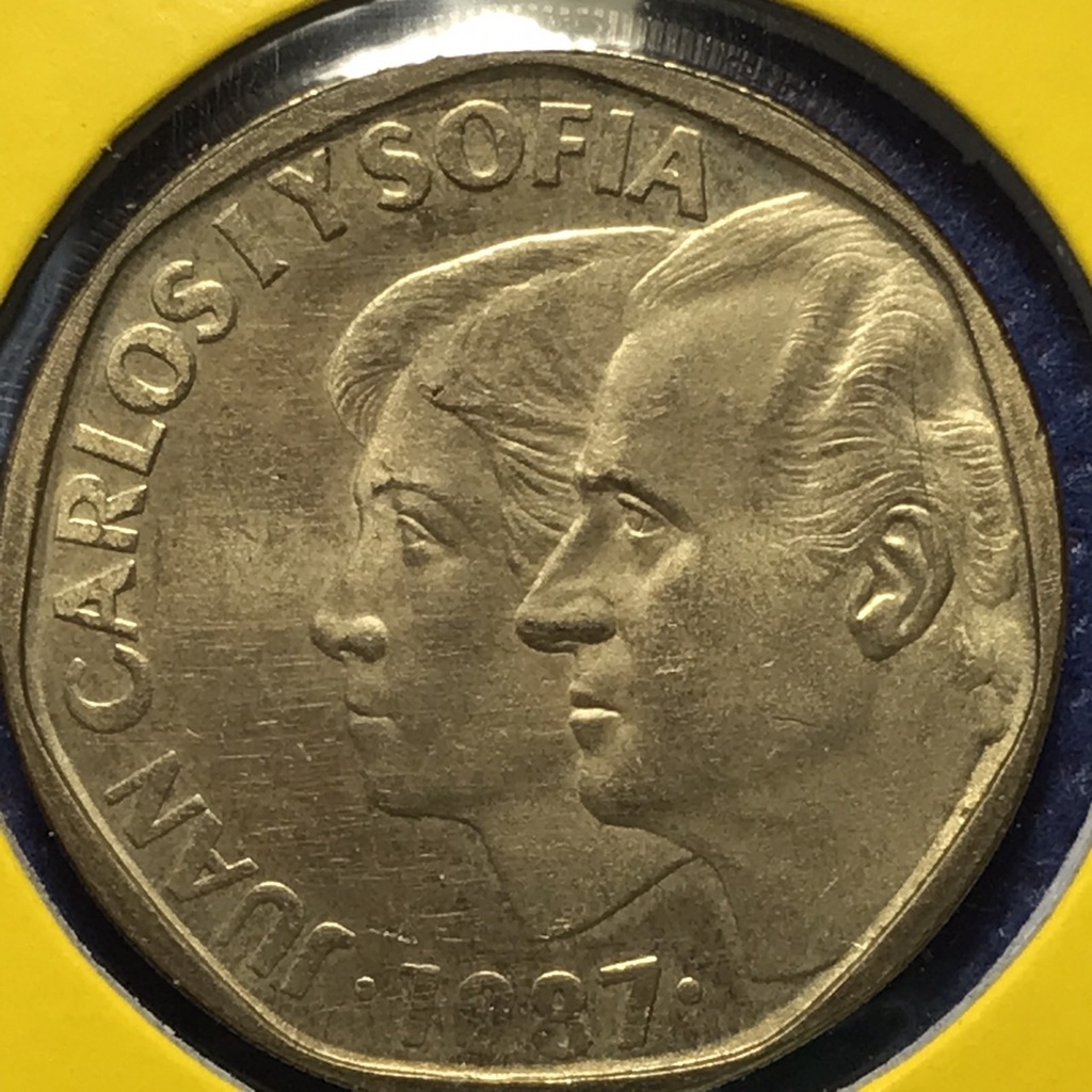 No.60833 ปี1987 สเปน 500 PESETAS เหรียญสะสม เหรียญต่างประเทศ เหรียญเก่า หายาก ราคาถูก