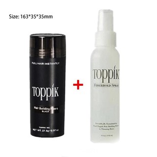 ชุดผงไฟเบอร์Toppik Hair27.5g+สเปรย์เคลือบtoppik 118ml. ชุดราคาพิเศษ  ปิดผมบาง หัวล้าน ผมบาง ผลิตใหม่ 27.5กรัม