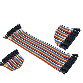 LALOVE 40Pin Spacing Pin Headers 20cm WITH 2.54mm Color Jumper Wire Cable Breadboard(ตัวเมีย)