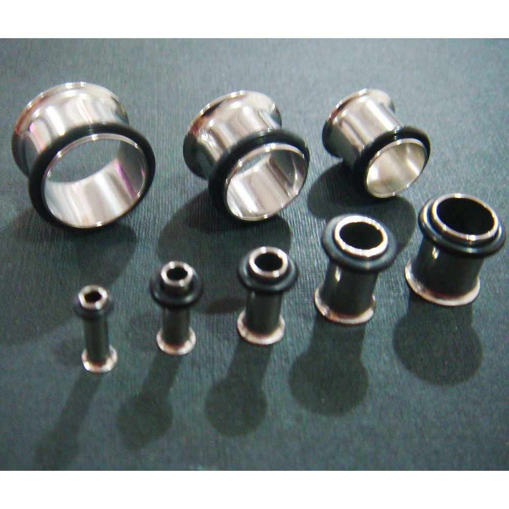 2.5 mm-14 mm ปากแตร จิวหู สแตนเลสแท้ Stainless 316L สีเงิน ต่างหูชาย จิวขยายหู ระเบิดหู จิวตาไก่ จิว