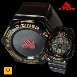 (สินค้าแท้ 100%) D - ZINER นาฬิกาข้อมือแนว SPORT ชาย 2 ระบบ(ANALOG&amp;DIGITAL)กันนํ้า100% พร้อมกล่อง (พร้อมจัดส่งทันที)