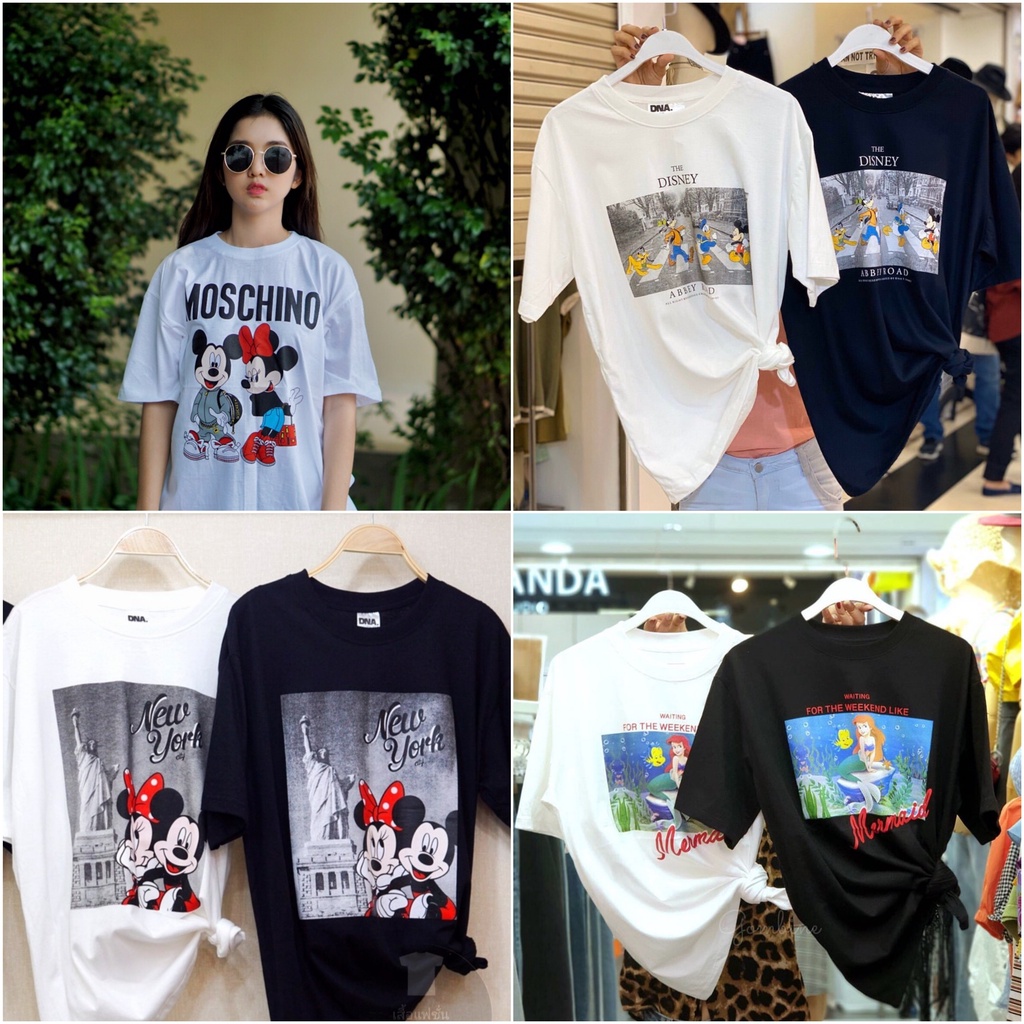 SALE เสื้อยืดOversize ลายการ์ตูนDisney พร้อมส่ง ใส่สบายเนื้อผ้าCotton100%