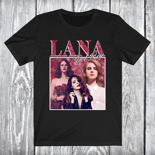 แขนสั้นcrew neckเสื้อยืด พิมพ์ลาย Lana Del Rey สีดํา สไตล์วินเทจ เหมาะกับของขวัญวันเกิด สําหรับผู้ชาย และผู้หญิงS-XXXXL